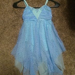Sparkly Blue dance dress, girls 6-7